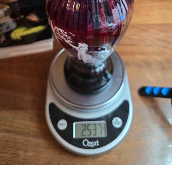 Ruffled Cranberry Bohemian Mary Gregory Victorian Cameo Hand Painted Vase 12" - Picture 7 of 7